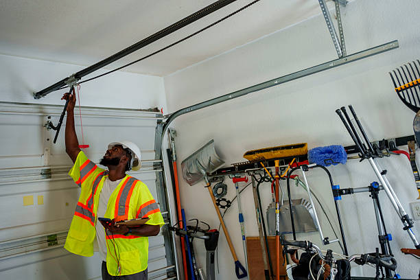 Professional Garage Door Panel Replacement technician working in George West, TX